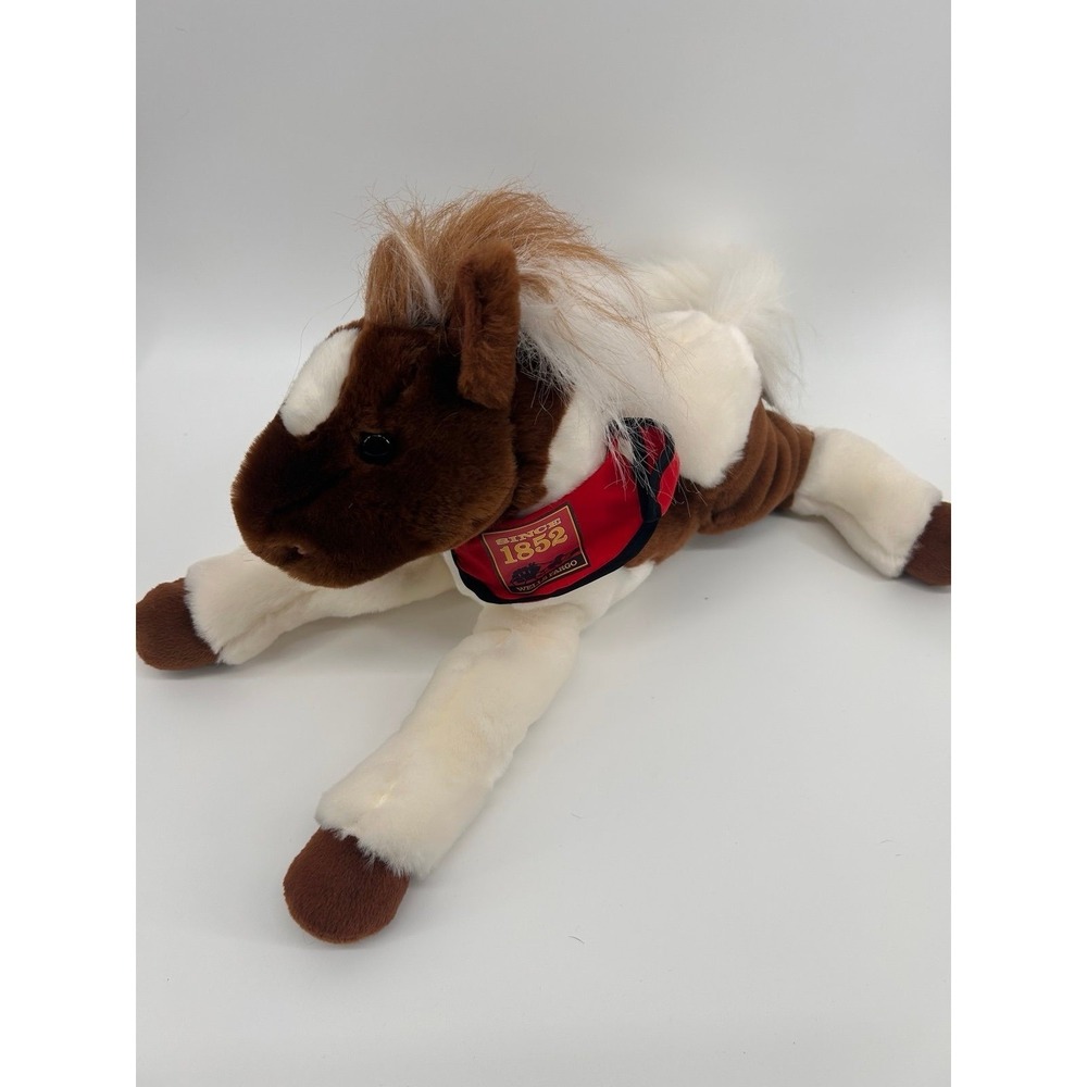 2005 Wells Fargo Legendary Horse Plush Toy Brown White Pony Stuffed Animal 11" T